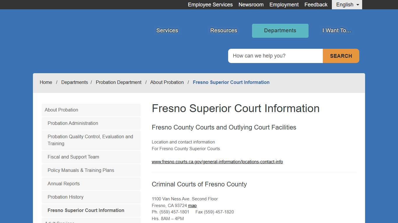 Fresno Superior Court Information - County of Fresno