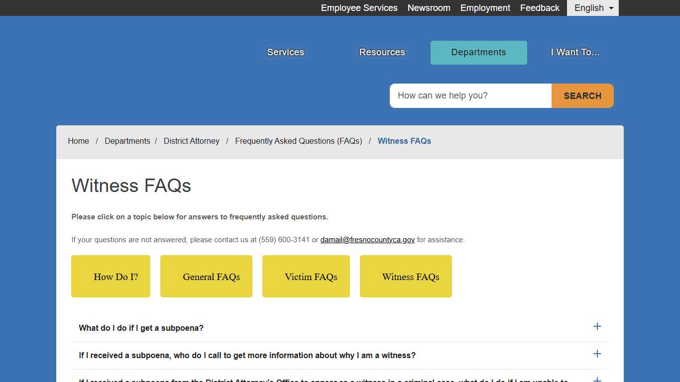 Witness FAQs - County of Fresno